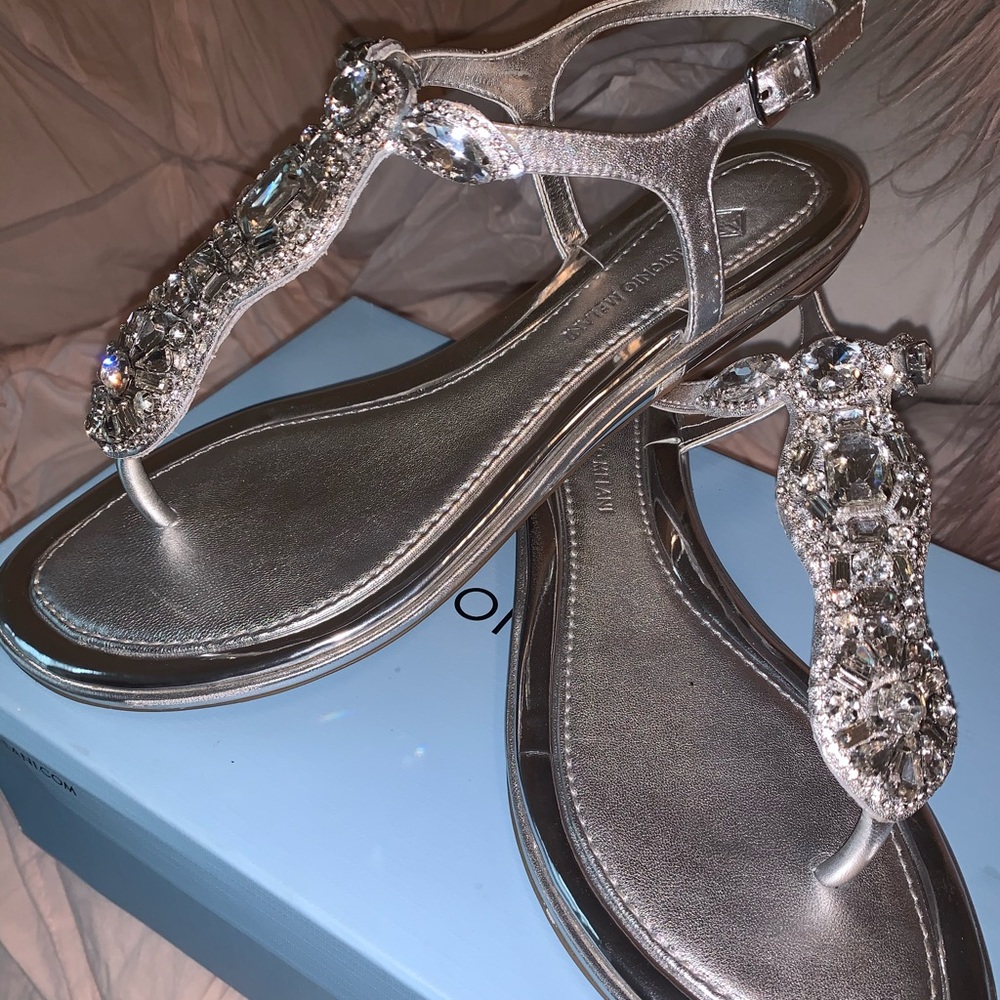 Antonio Melani Silver Sandals